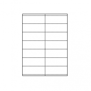 Hyllekant etikett p A4 ark, 105x38 mm, perforert