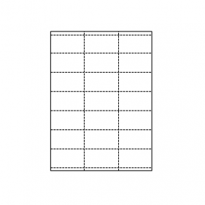 Hyllekant etikett p A4 ark, 70x38 mm, perforert