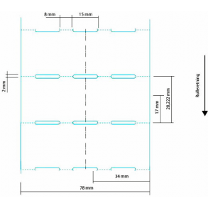 Hyllekant etikett p rull, 78x28 mm, hvit