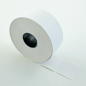 Kartongetikett 30x35 mm hvit med hull