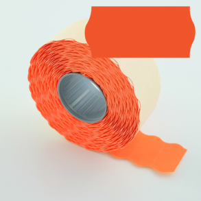 Prisetikett 26x12 mm fluo. rd avtakbart lim 