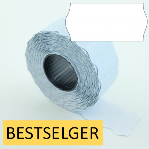 Etikett 26x12 mm hvit permanent lim 