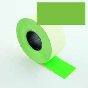 Prisetikett 26x12 mm fluo. grnn permanent lim rektangulr
