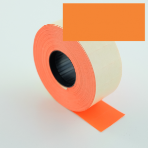 Prisetikett 26x12 mm fluo. orange permanent lim rektangulr