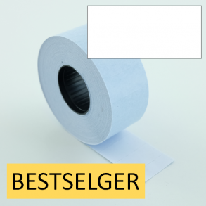 Etikett 26x12 mm hvit permanent lim rektangulr