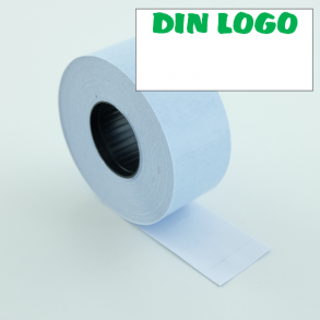 Prisetikett 26x12 mm avtakbart lim med eget trykk/logo rektangulr