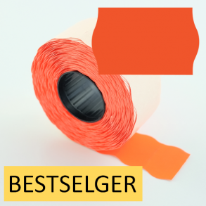 Prisetikett 26x16 mm fluo. rd permanent lim 