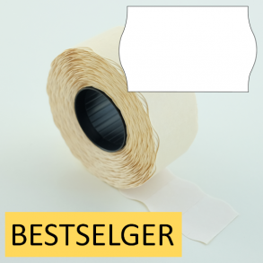 Prisetikett 26x16 mm hvit permanent lim 