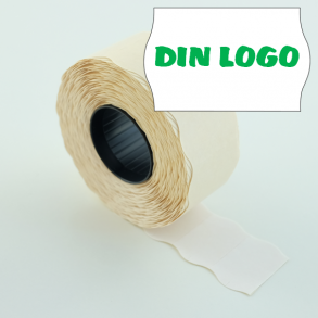 Prisetikett 26x16 mm permanent lim med eget trykk/logo 