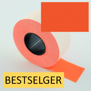 Prisetikett 26x16 mm fluo rd permanent lim rektangulr