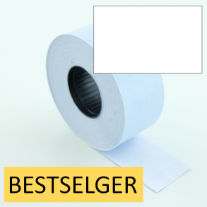 Prisetikett 26x16 mm hvit permanent lim rektangulr