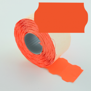 Prisetikett 32x19 mm fluo. rd permanent lim 