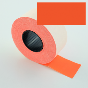 Prisetikett 26x12 mm fluo. rd avtakbart lim rektangulr