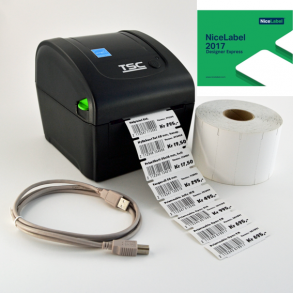 Pakke med etikettskriver & hyllekant etiketter