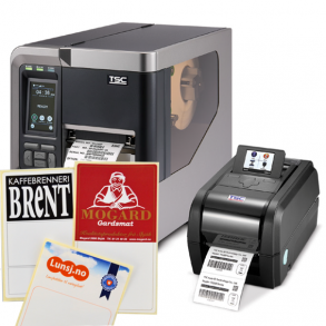 Pakker med etikettskriver og etiketter